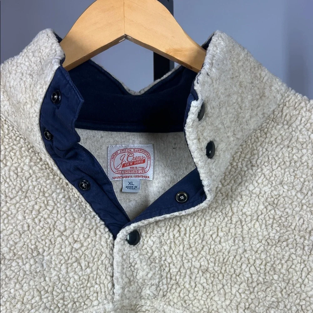 Vintage J. Crew Zip-Up Sweater in Cream and Navy